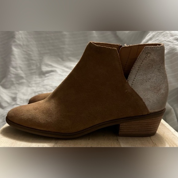 FRYE AND CO. Brown Leather Suede Side Zip Glitter Booties Boots Women's Sz 11 M - Picture 4 of 8